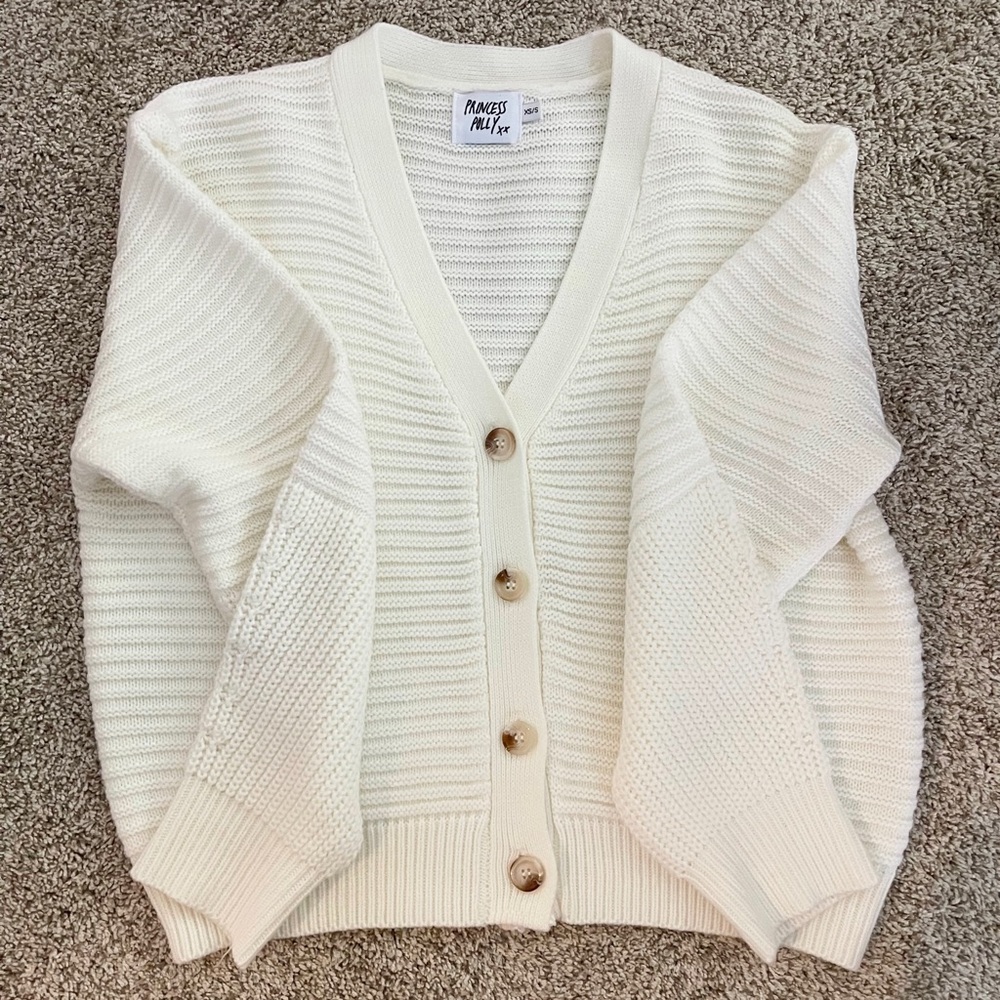 Princess Polly Cream Chunky Cardigan